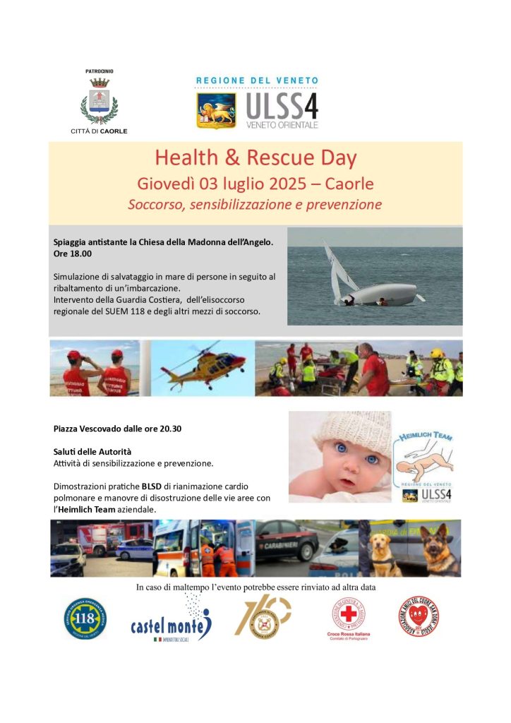 Locandina Health & Rescue Day Caorle del 03.07.2025 immagine conv